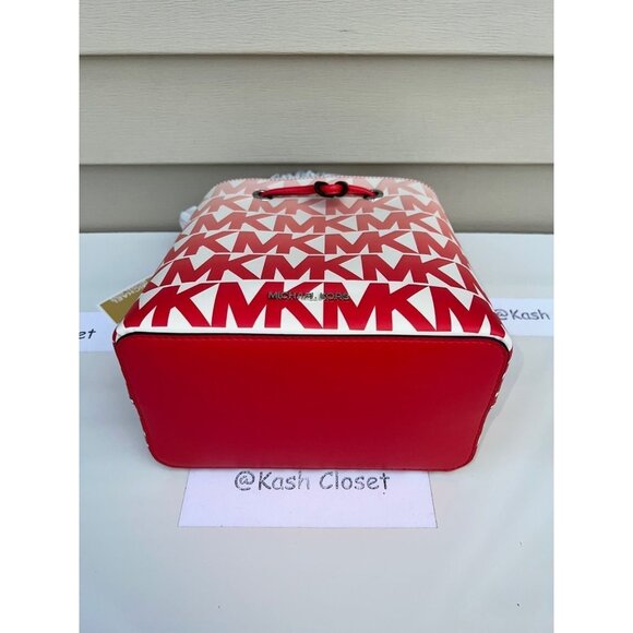 Michael Kors bucket bag suri medium graphic ombre print leather coral reef multi - Picture 8 of 9